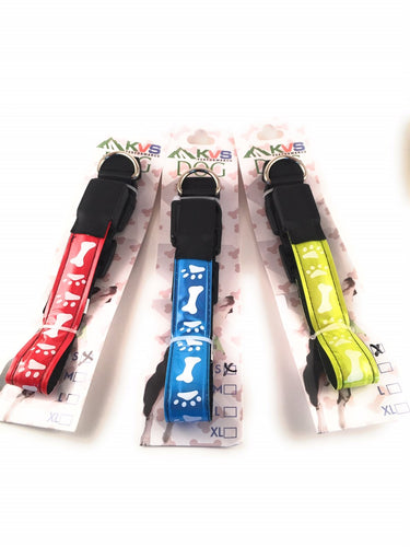 LED Reflective Safety Dog Collar With Three Light Options